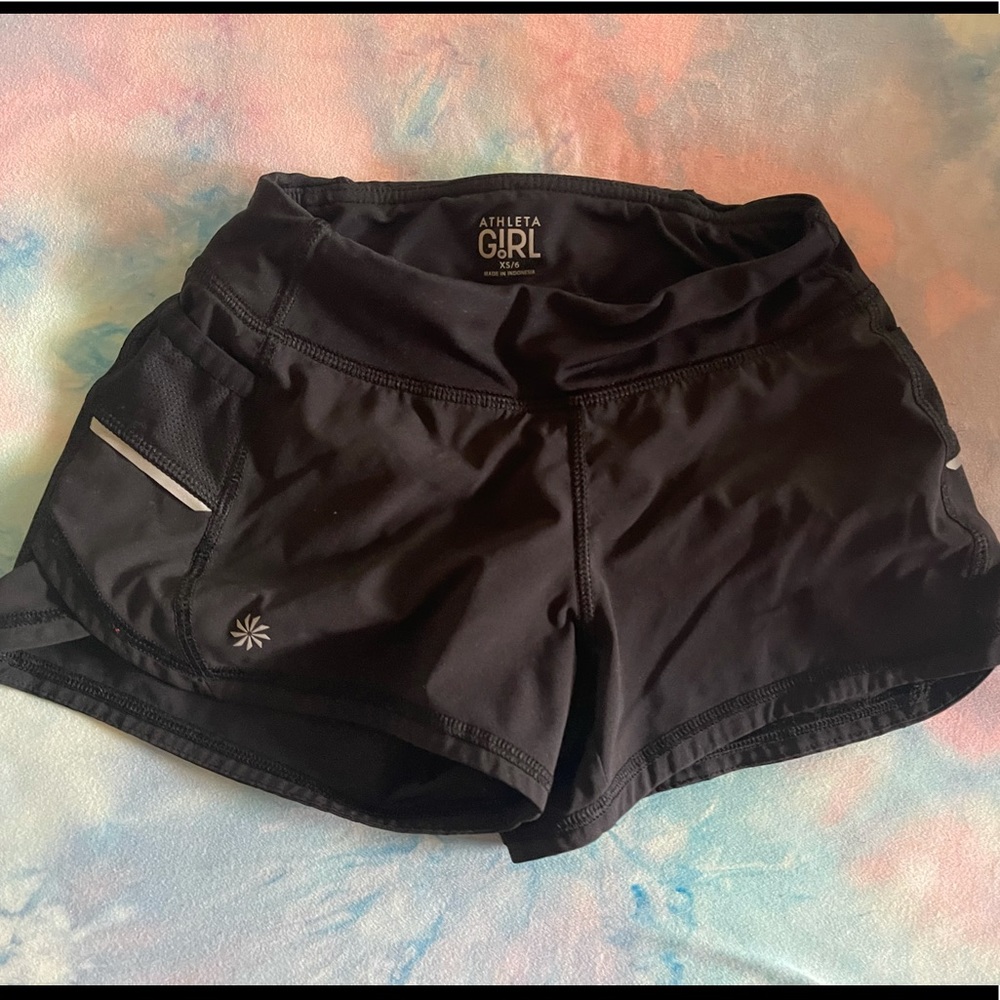 Black XS/6 Athleta Girl shorts. EUC.